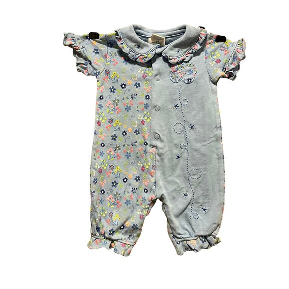 Baby Okie Dokie Knit Embroidered Jumper Sleeper One piece Snaps 0-3 Months - Picture 1 of 10